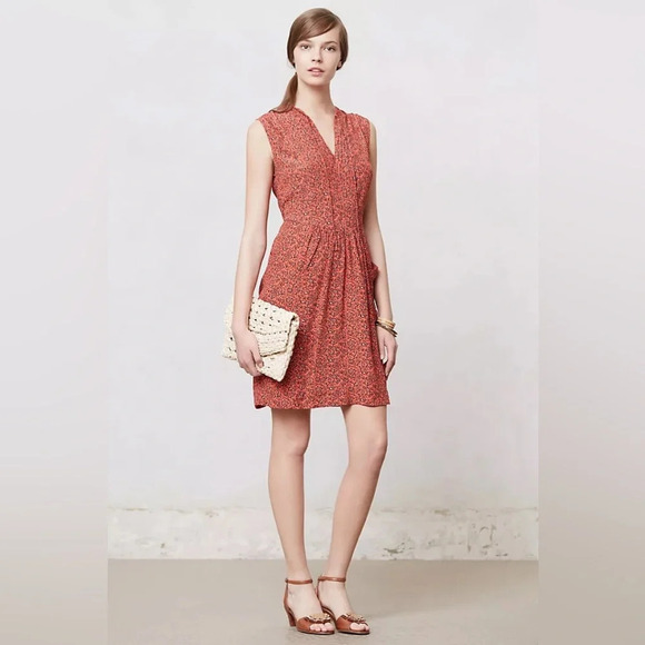 LIL by ANTHROPOLOGIE‎ NWOT First Blush Dress in Coral Cora - Picture 1 of 8
